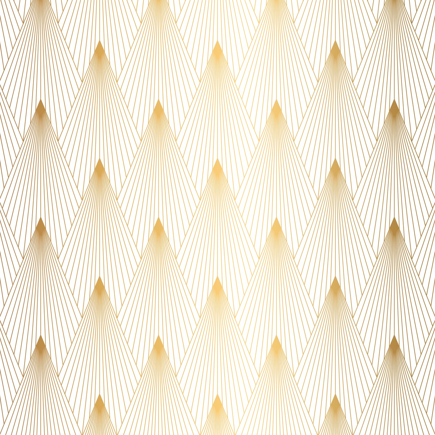 White & Gold Art Deco Fan Pattern Wallpaper | Luxury Geometric Peel & Stick Design