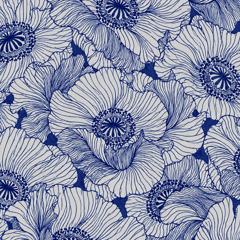 Blue Botanical Bloom | Floral Ceiling Wallpaper
