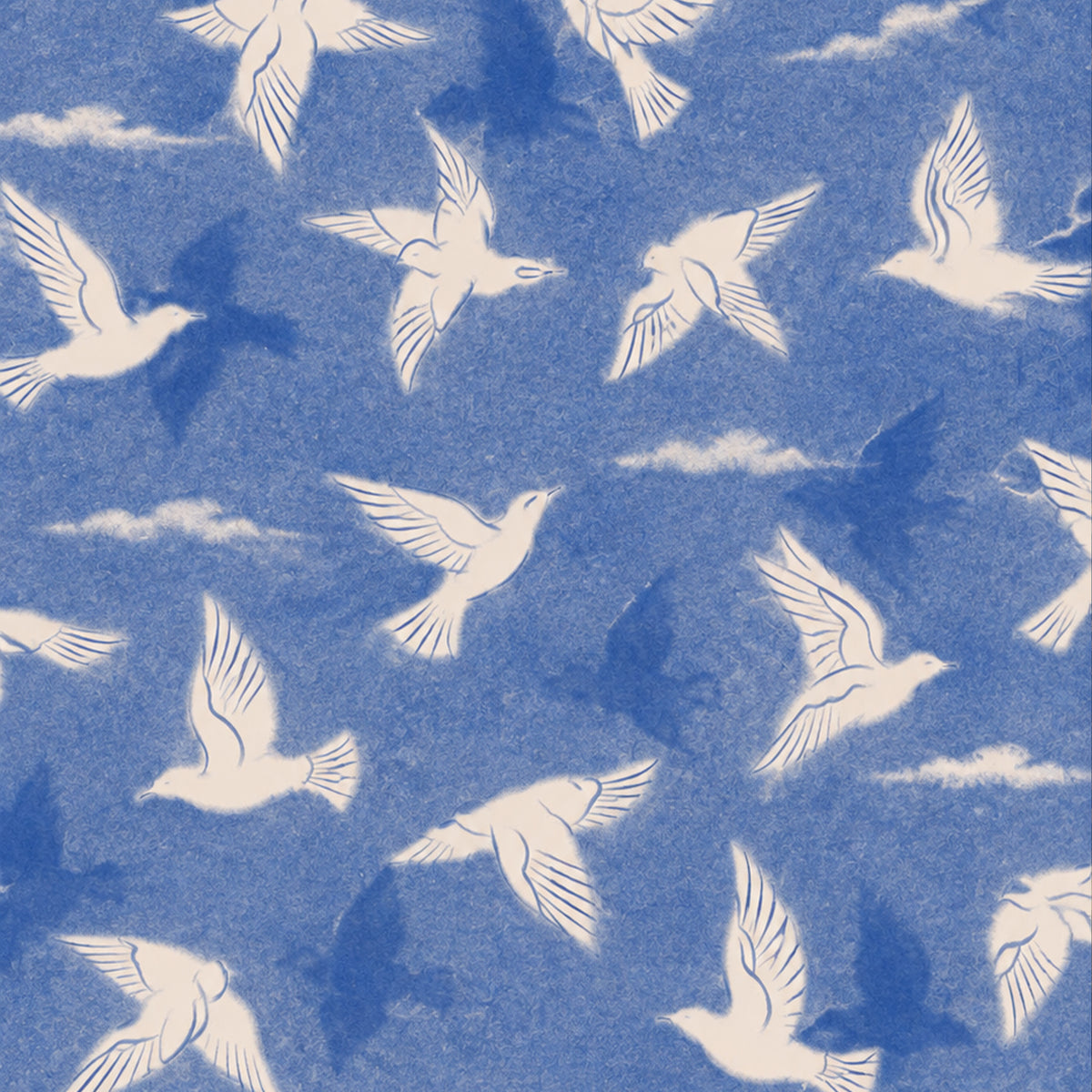 Skyward Reverie | White Bird Ceiling Wallpaper