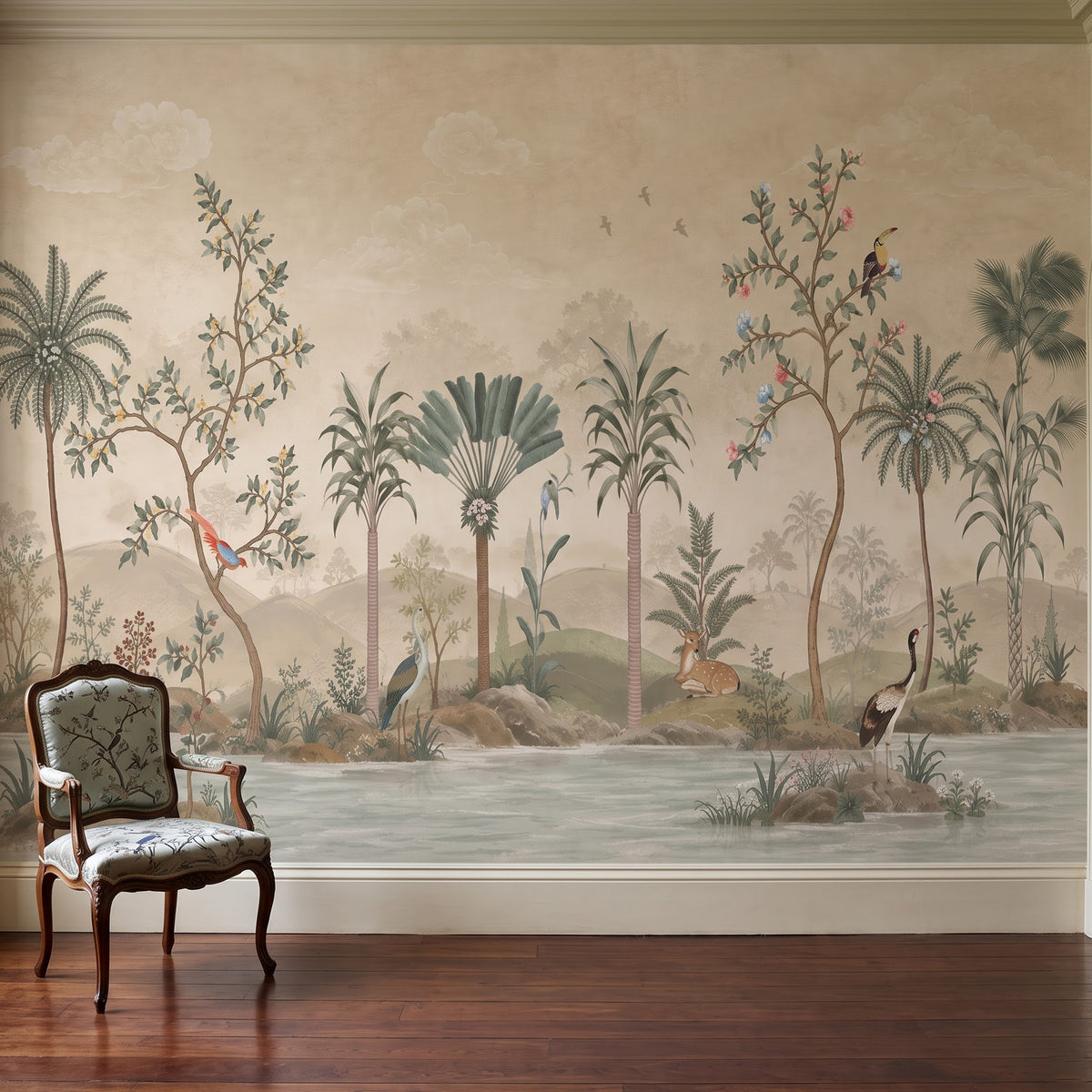 Whispers of Eden | Botanical Landscape Wallpaper
