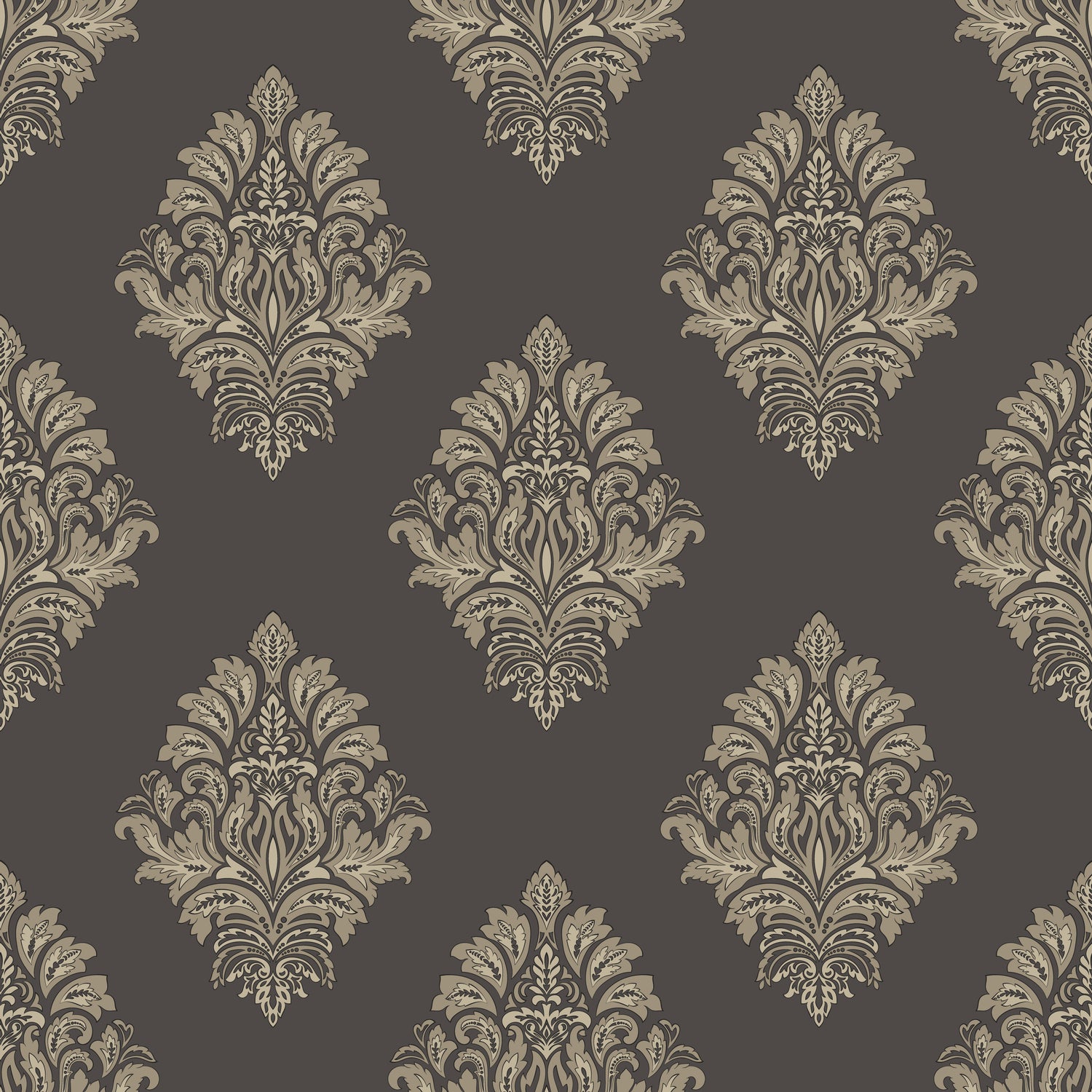 Classic Damask Gold Wallpaper Peel and Stick – Luxury Vintage Floral Pattern for Living Room Wall | Eternal Walls