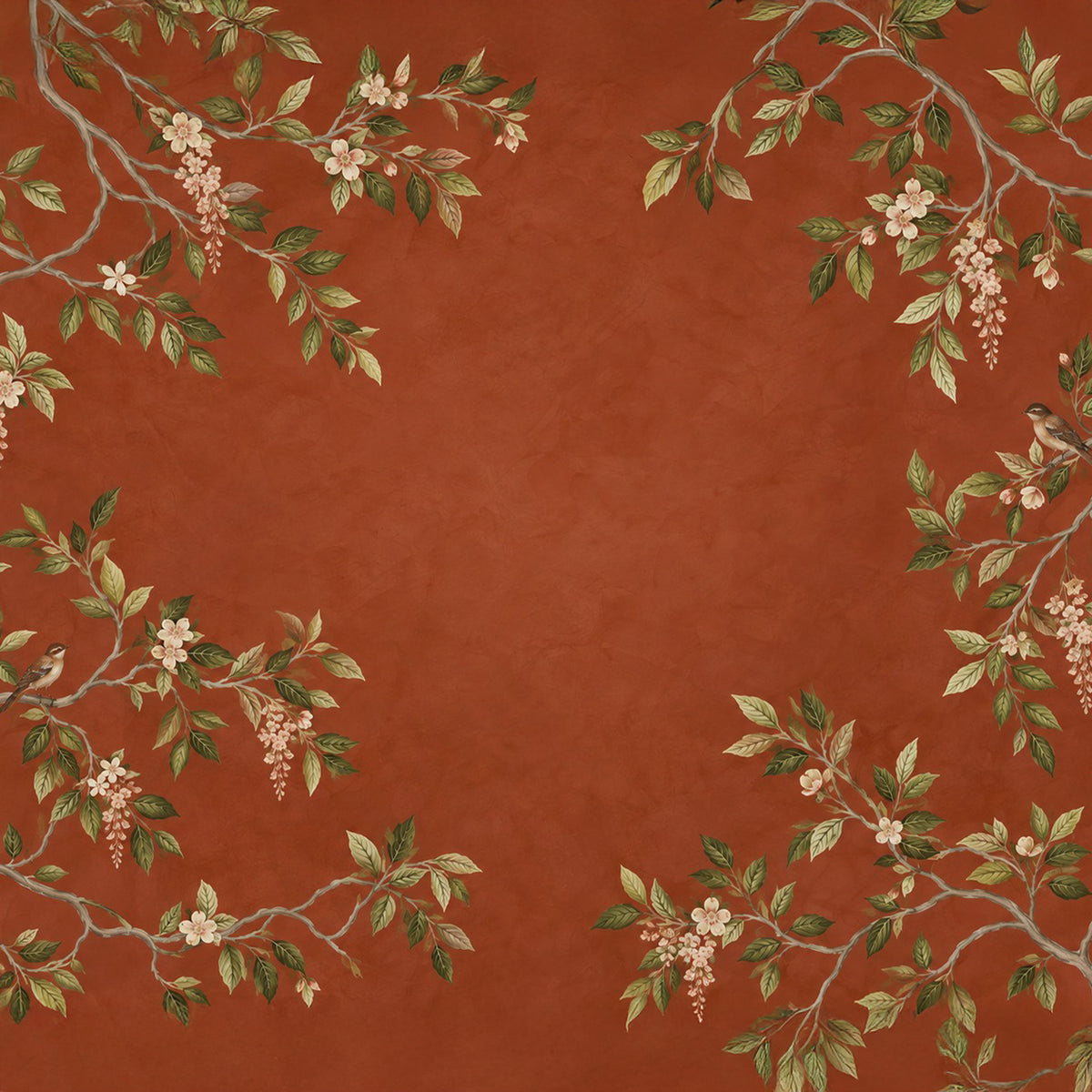 Whispering Blossoms Ceiling Wallpaper | Botanical Floral Ceiling Mural