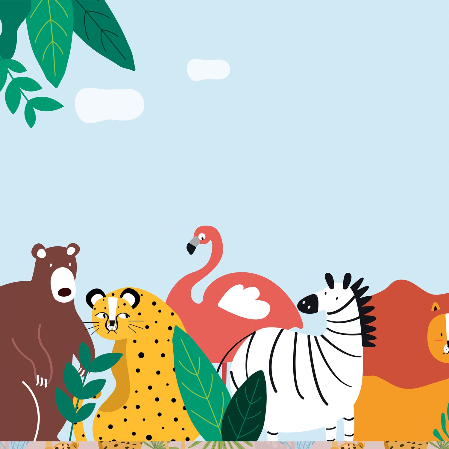 Modern Safari Kids Wallpaper