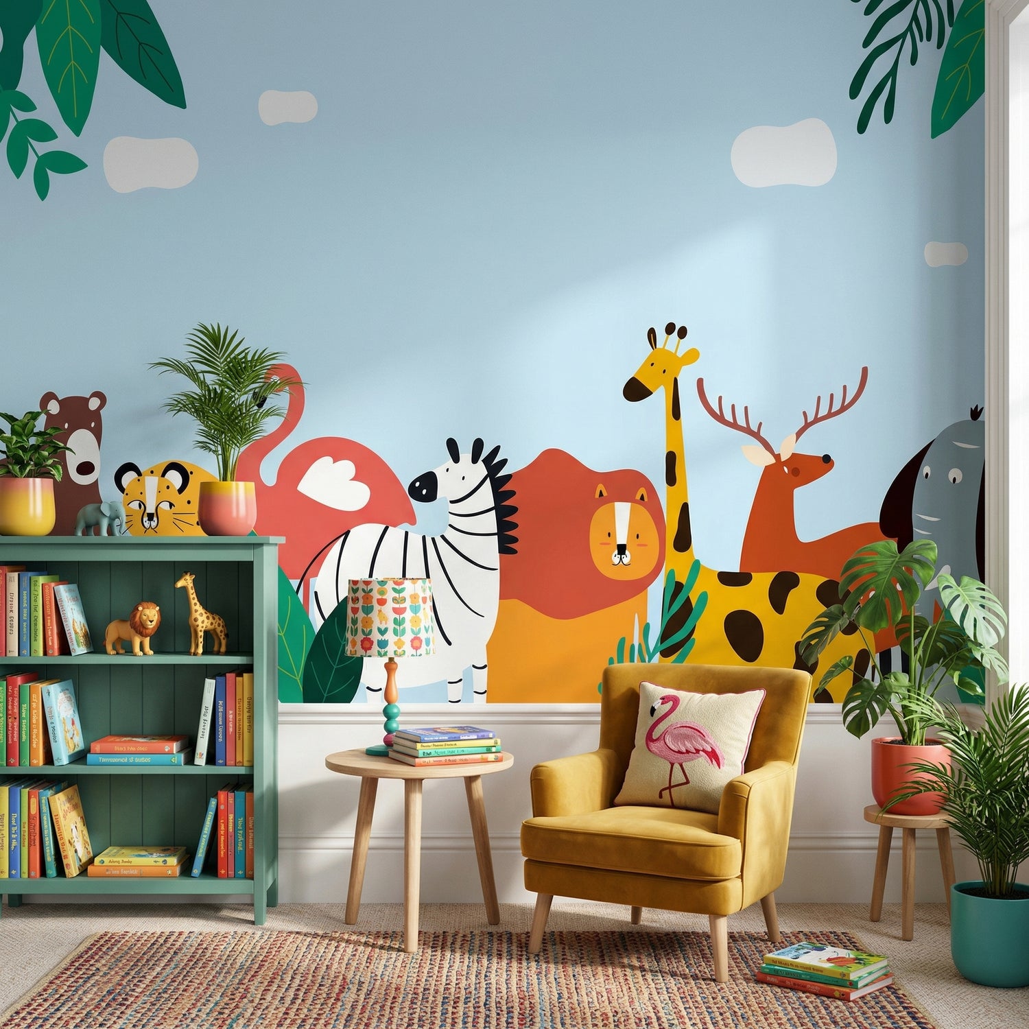 Modern Safari Kids Wallpaper