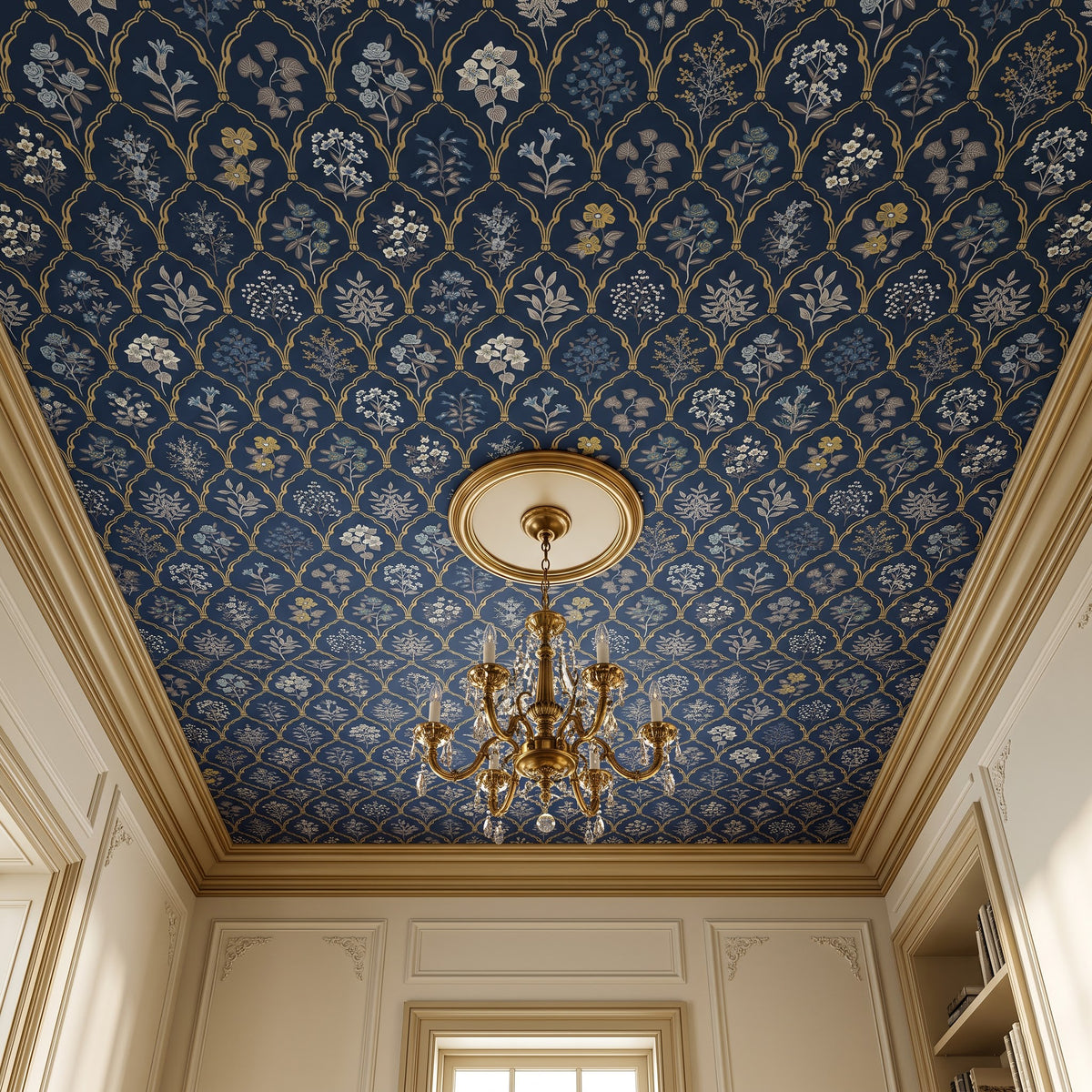 Mughal Arch Garden | Ornamental Botanical Ceiling Wallpaper