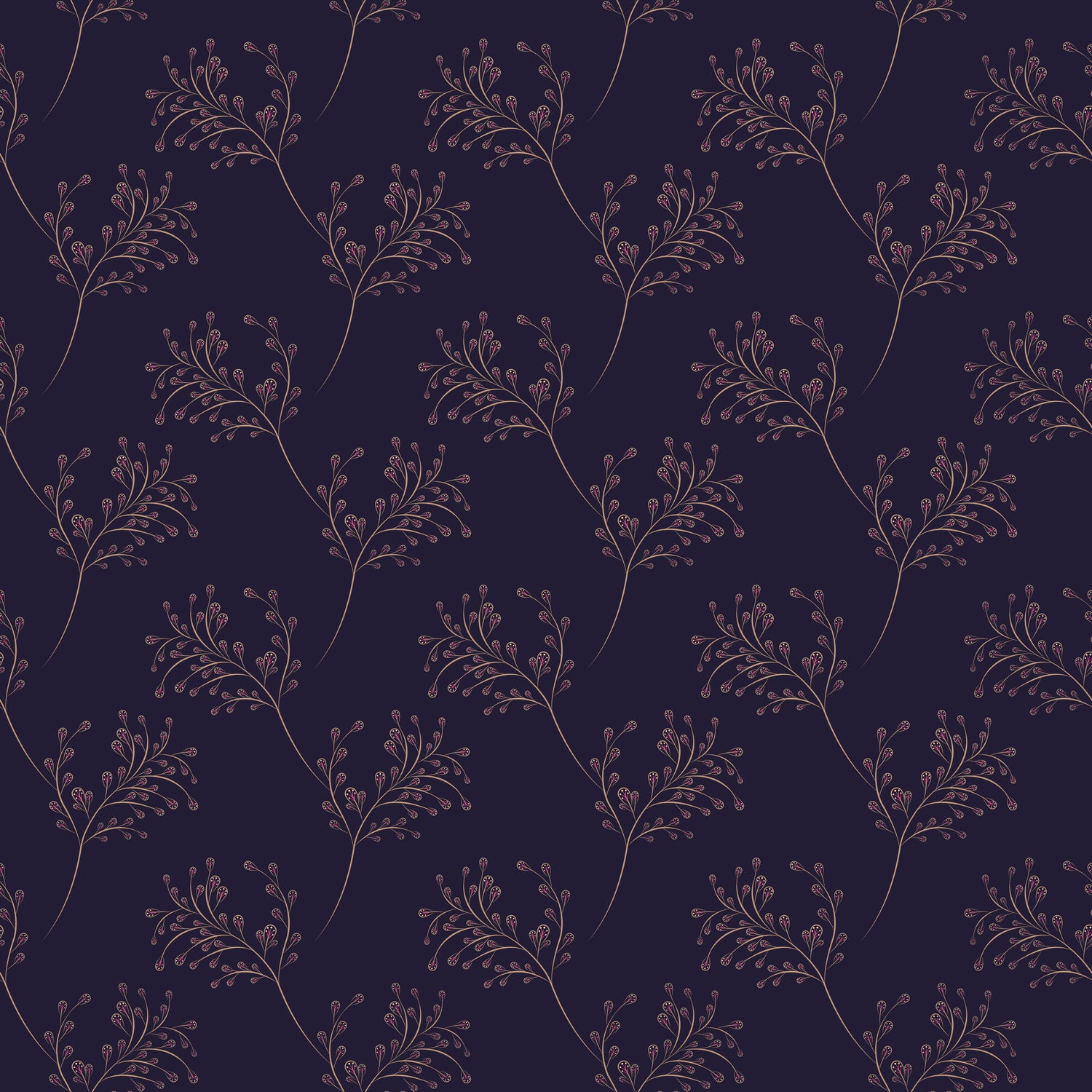 Floral Vine Wallpaper with Gold Leaves for Bedroom & Living Room | Eternal Walls