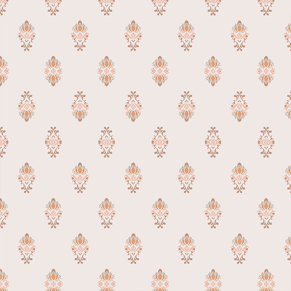 Boho Damask Peel and Stick Wallpaper – Neutral Vintage Pattern Wall Mural | Removable Wallpaper by Eternal Walls
