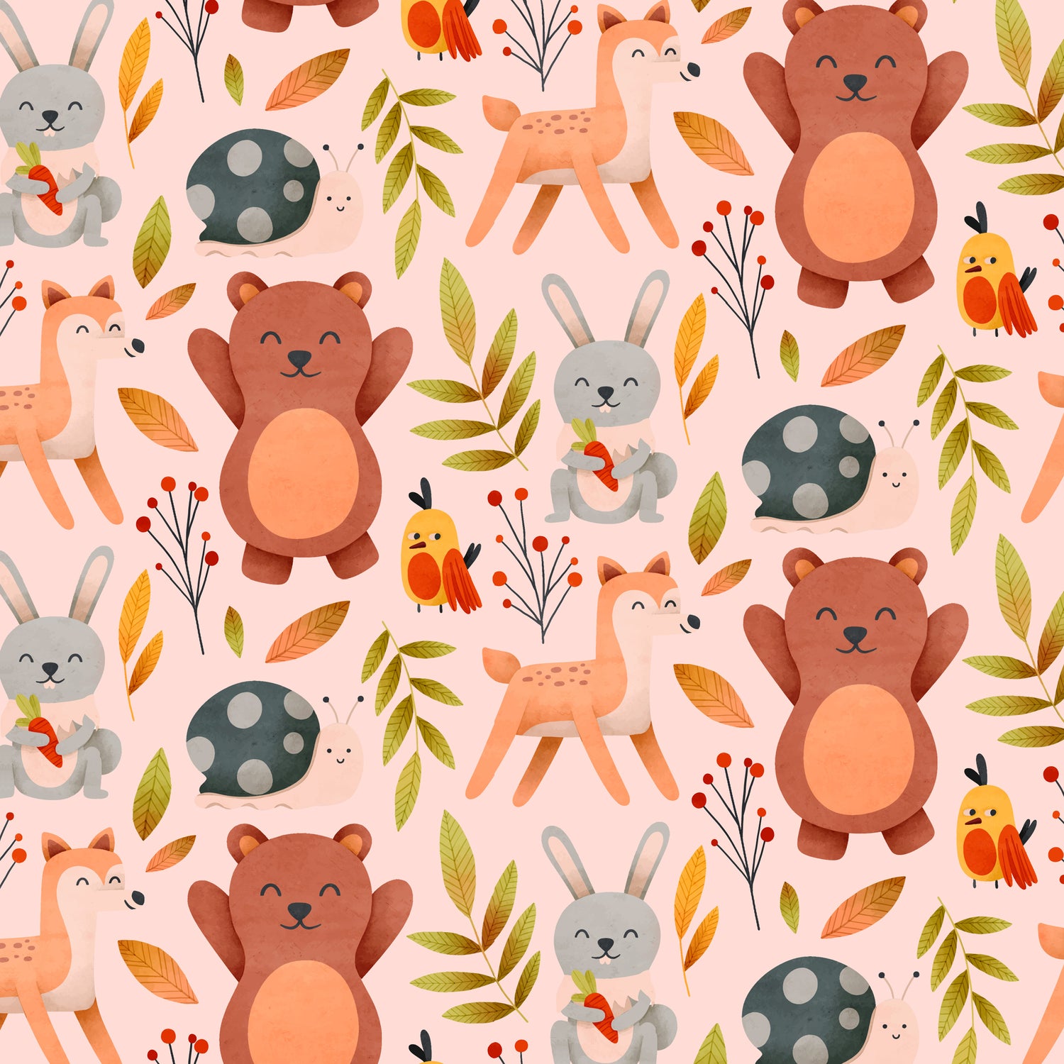 Cute Woodland Nursery Wallpaper