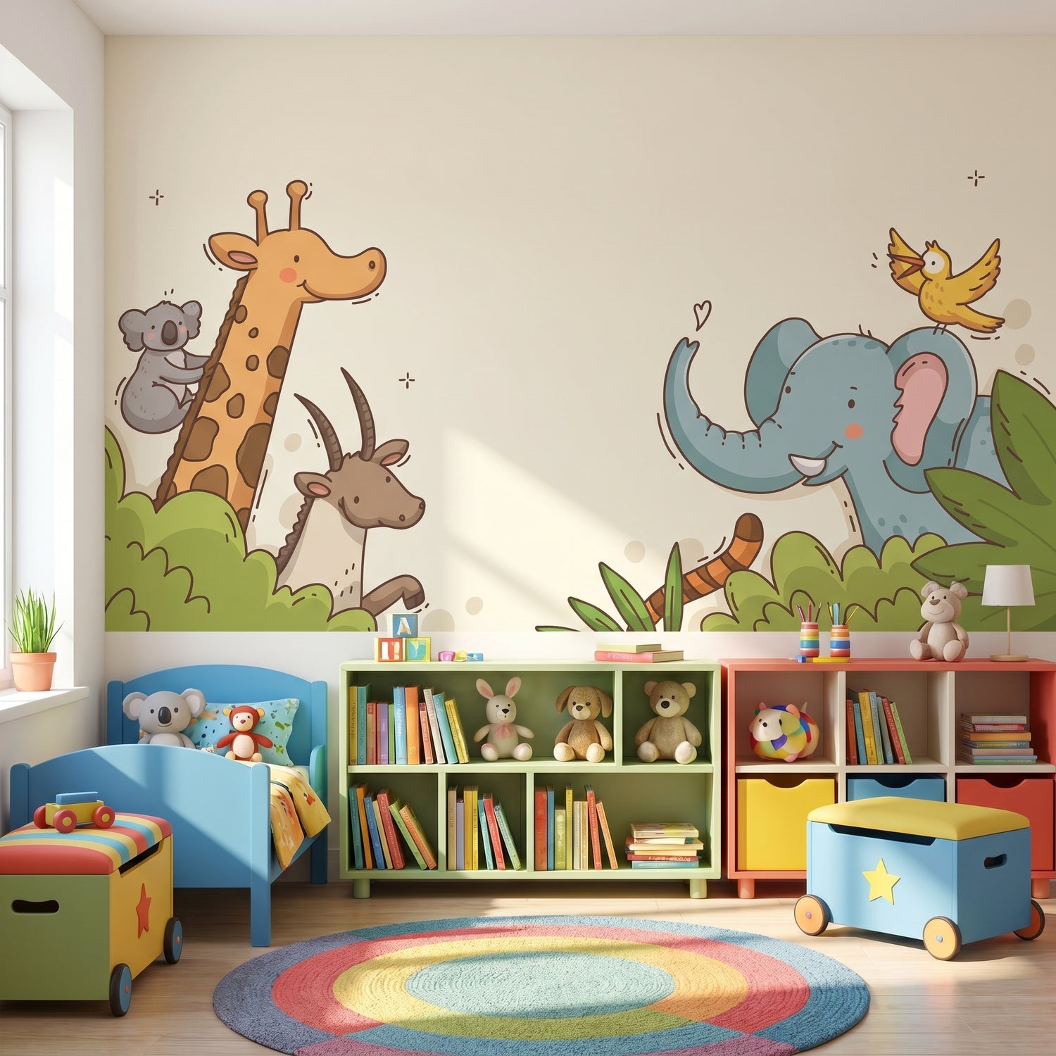 Cute Safari Kids Wallpaper